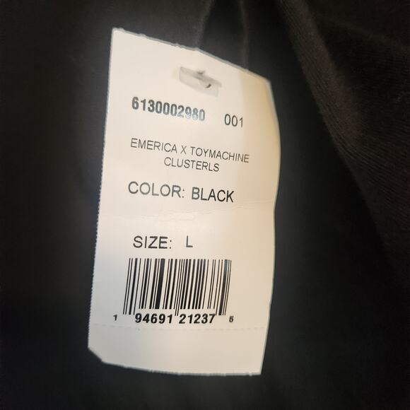 Emerica X Toymachine Clusters Mens Large Black/Multicolor Long Sleeve Shirt NWT - Picture 5 of 5